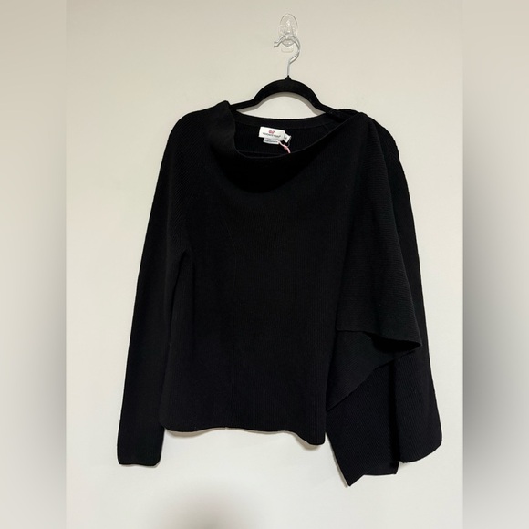 Vineyard Vines Black Wool Cashmere Ribbed Sweater Jacket Size Medium NWT - Picture 1 of 10